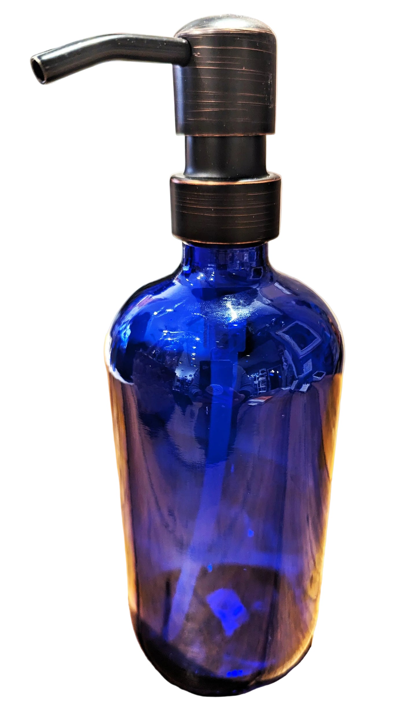 Blue Glass Hand Soap Dispenser