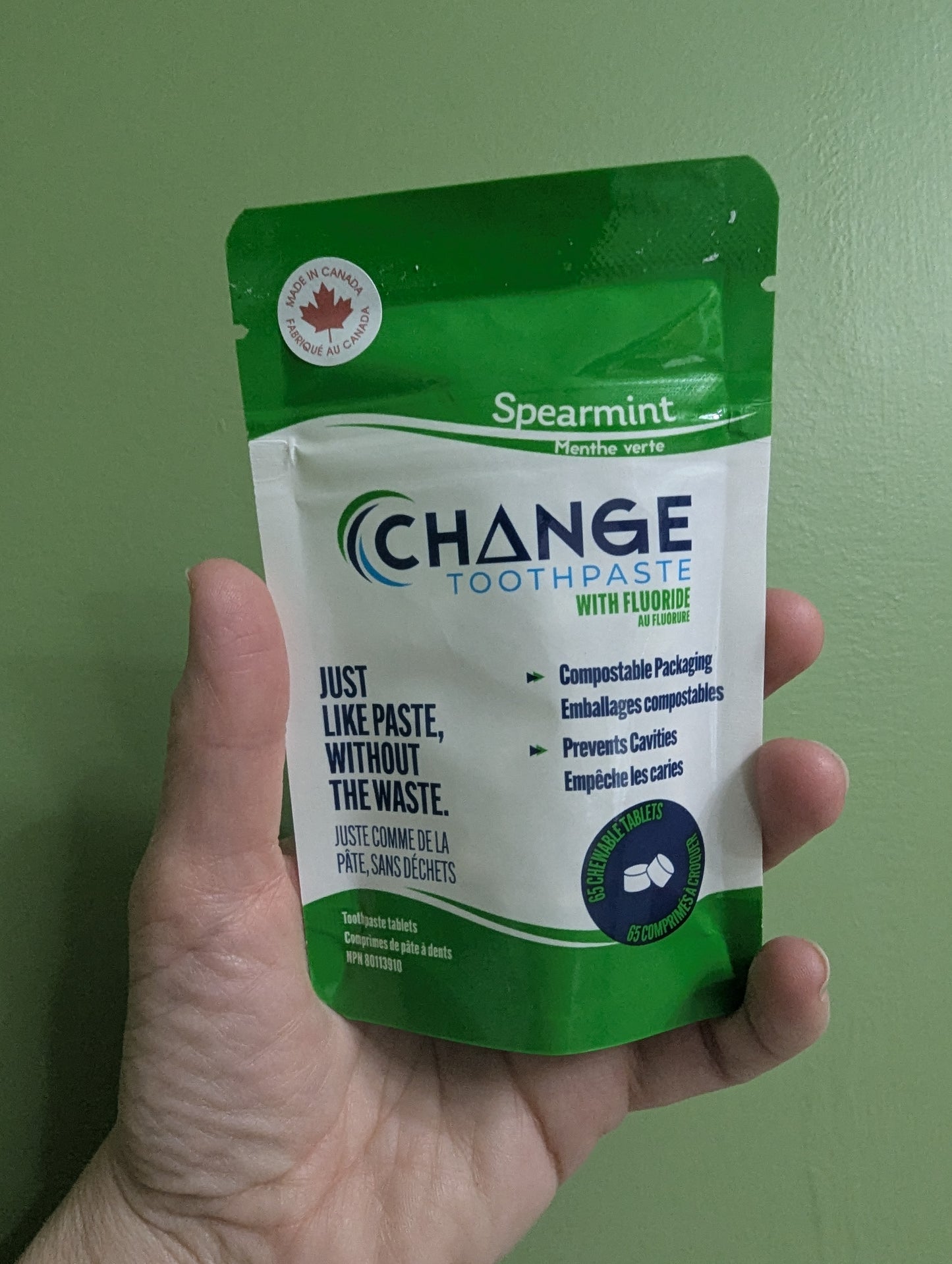 Change Toothpaste Tablets- 65 Pack- Spearmint Flavour