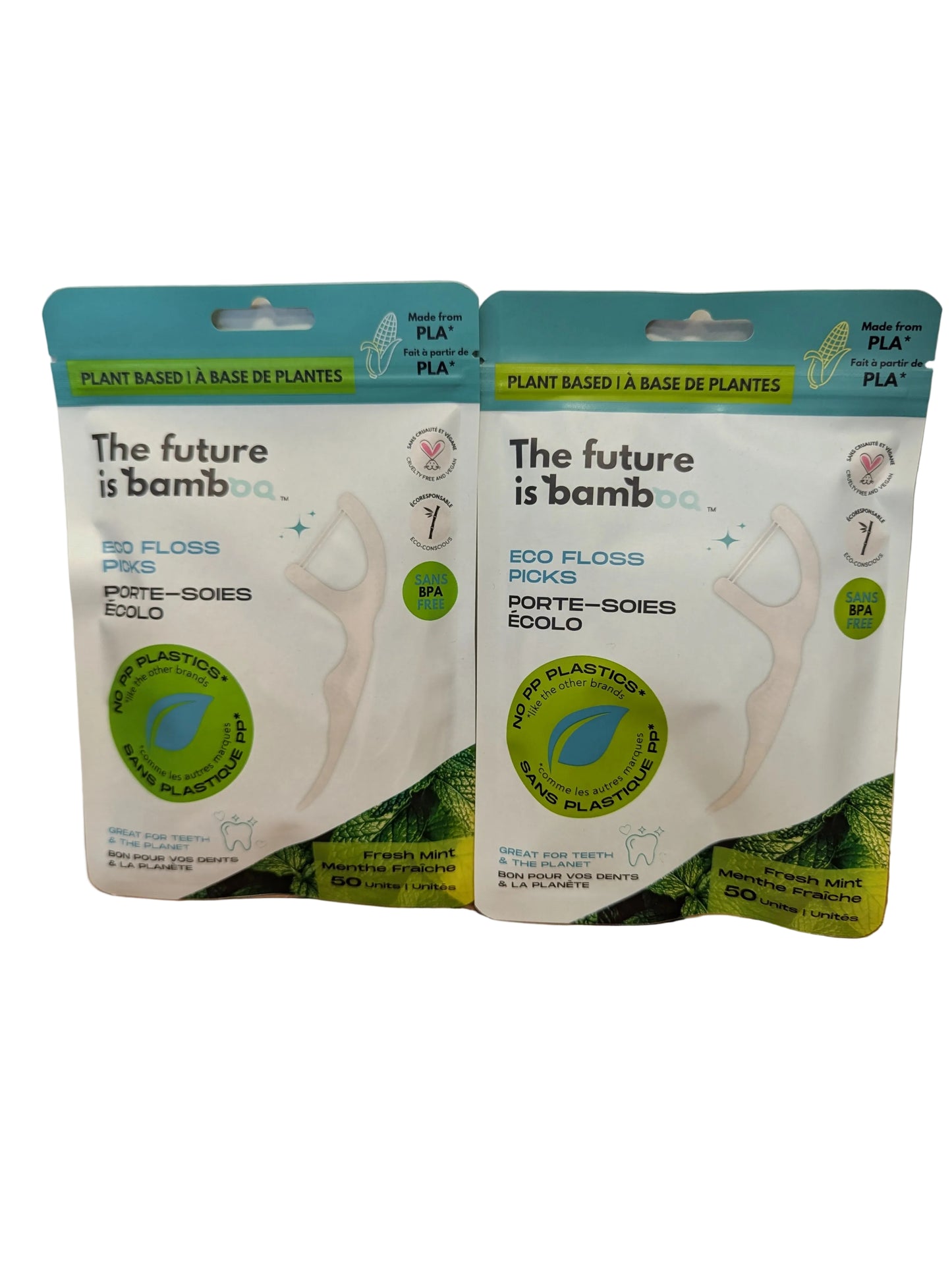 The Future is Bamboo Floss Sticks- 50 pack x 2