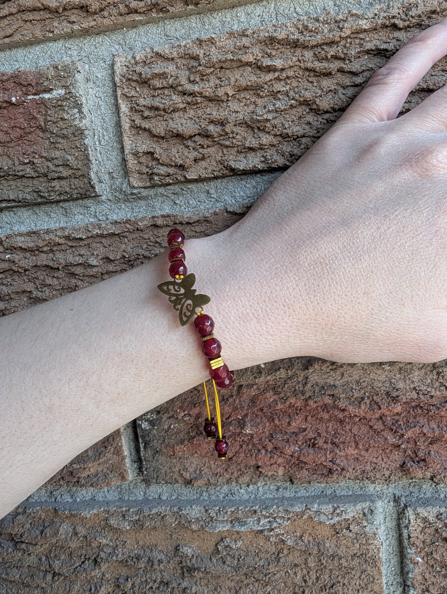 Mana Gallery Red Jade Drawstring Bracelet