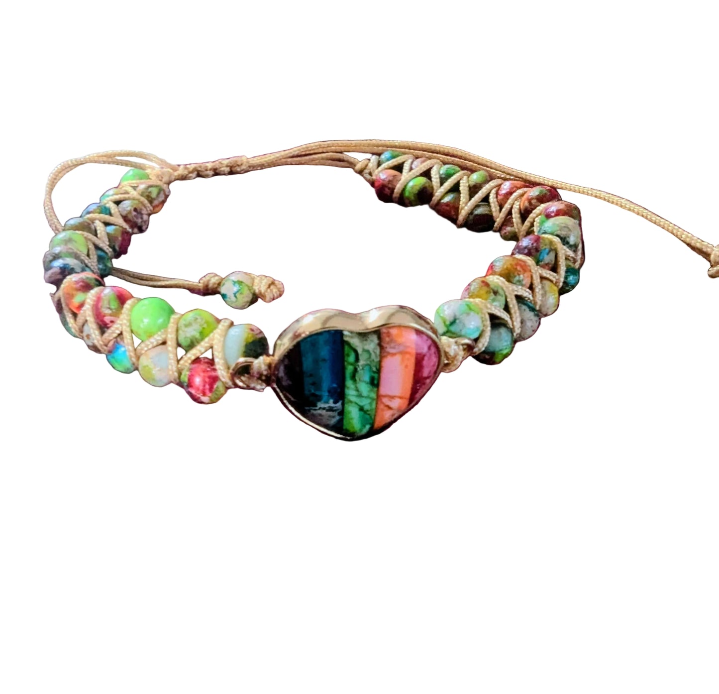 Mana Gallery Gem Stones Heart Bracelet