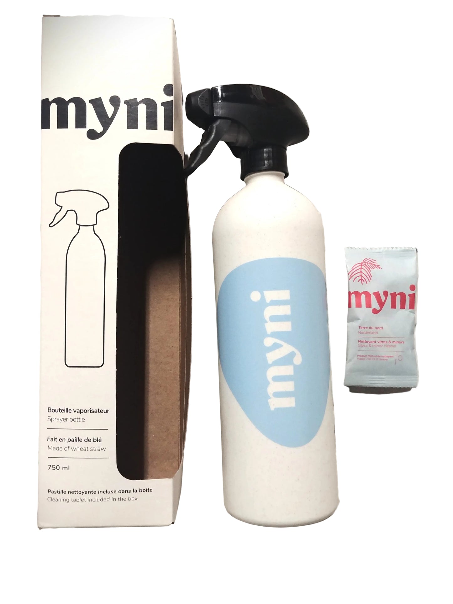 Myni Reusable Wheat Straw Bottle and Glass Cleaner Pod