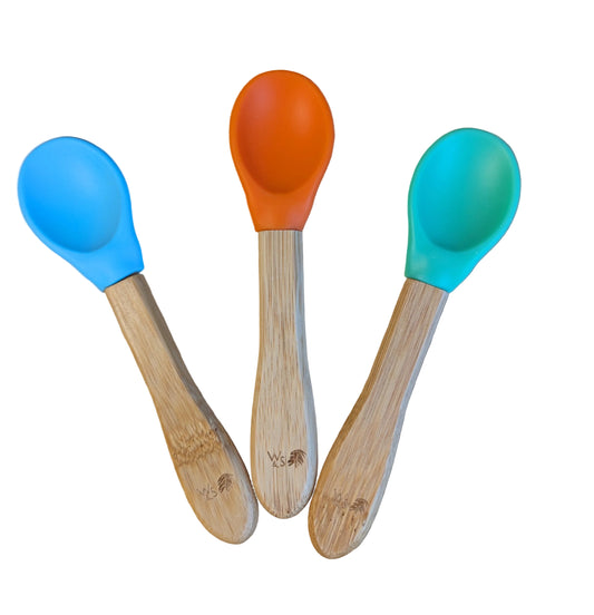 Bamboo And Silicone Baby Spoon Set