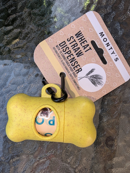 Monty's Wheat Straw Poop Bag Dispenser