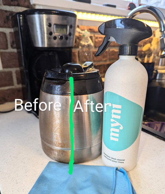 Myni Reusable Wheat Straw Bottle and Stainless Steel Cleaning Pod Set