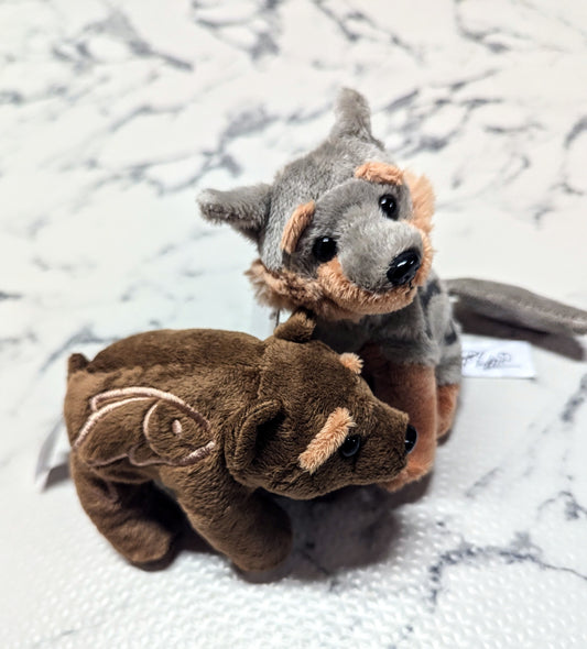Set of 2 Puppet Stuffed Animals