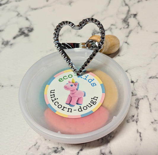Eco Kids Unicorn Dough Trio And Heart Cutter