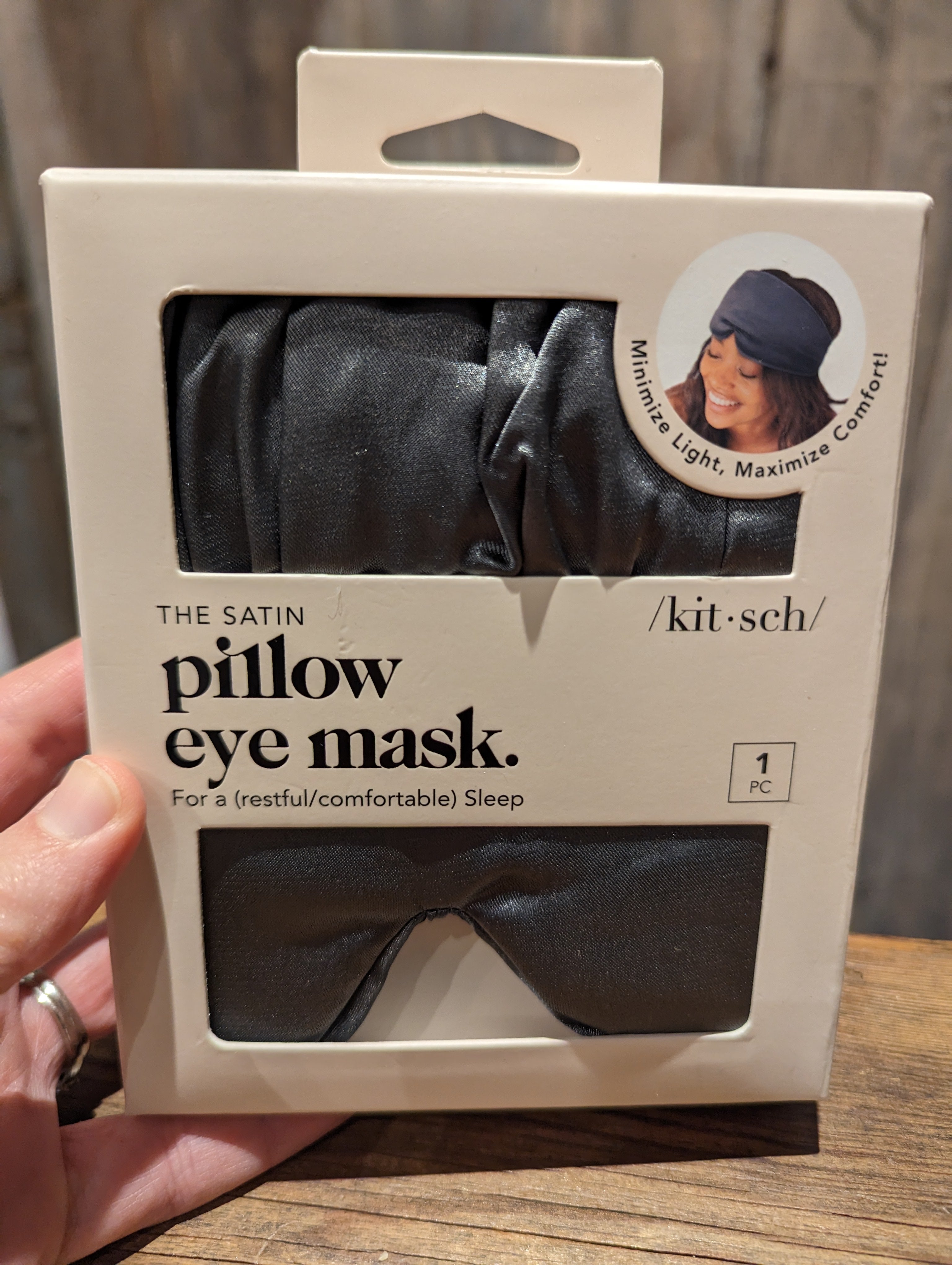 Kitsch Satin Pillow Eye Mask Happy Earth