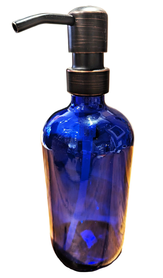Blue Glass Hand Soap Dispenser
