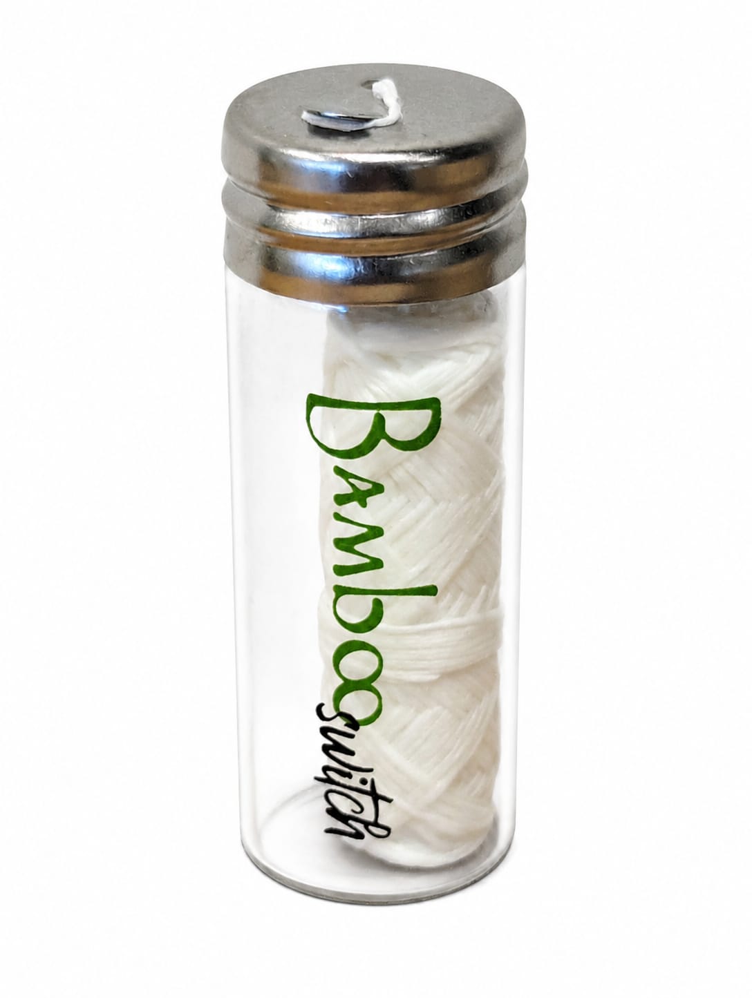 Reusable Jar with Bamboo White Floss