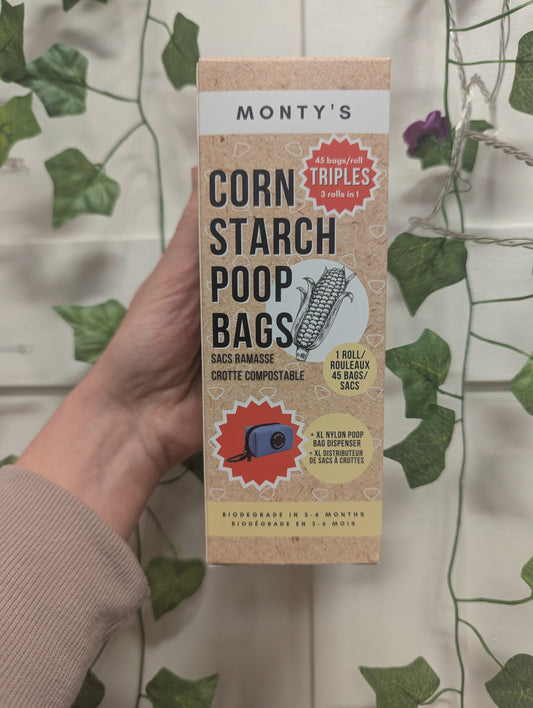 Monty's Corn Starch Poop Bag's Nylon Dispenser For Triple Rolls