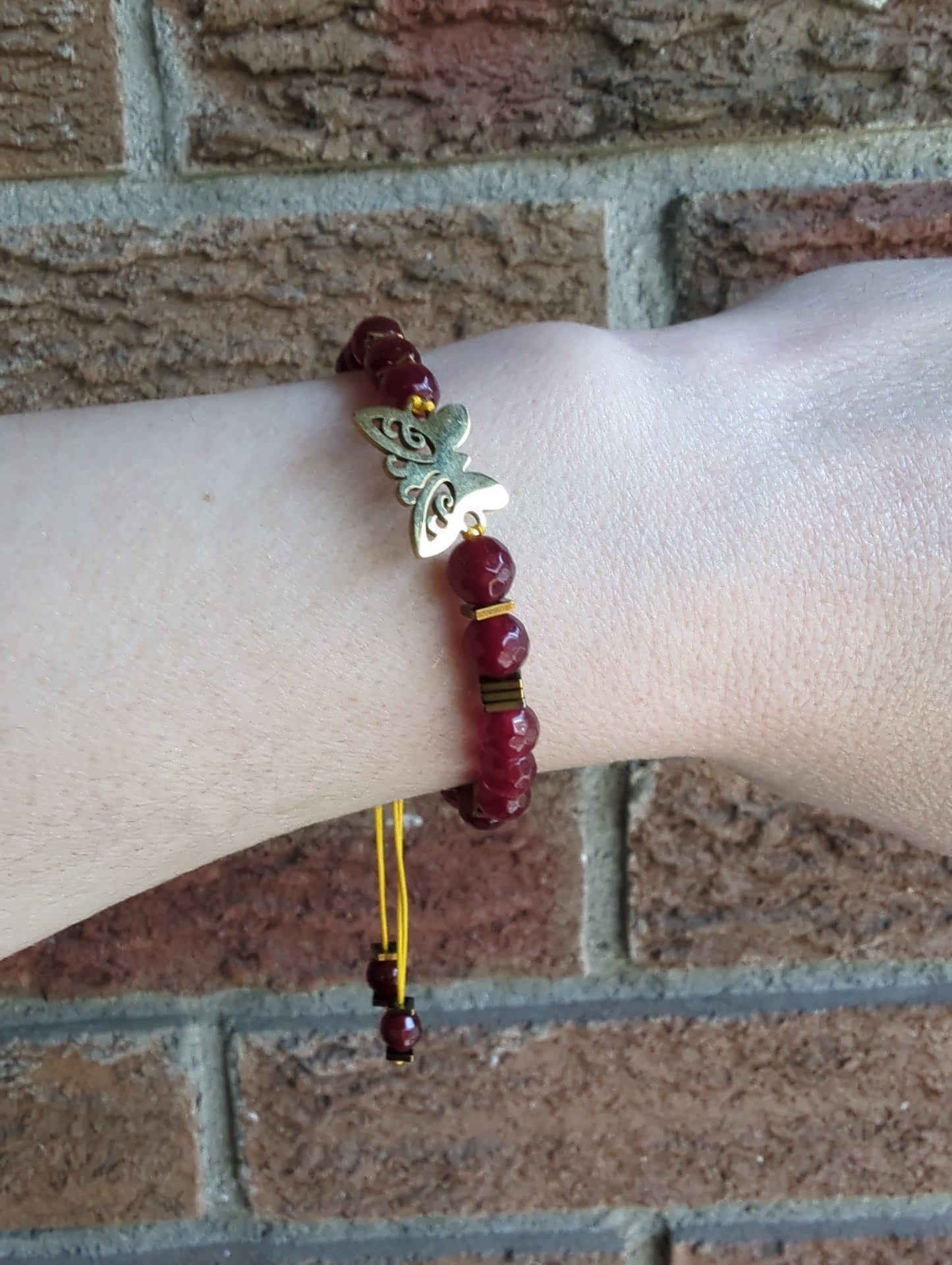 Mana Gallery Red Jade Drawstring Bracelet
