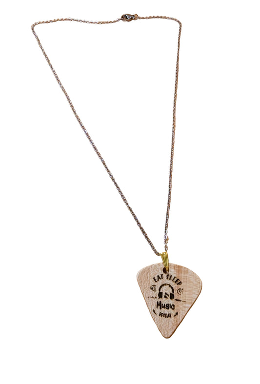 Guitar Pick Necklaces-Eat Sleep Music
