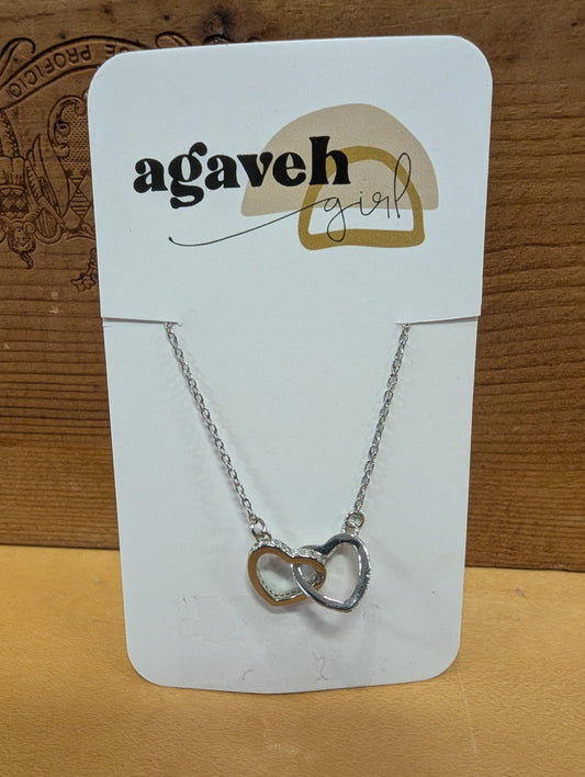 Agaveh Girl Interlocking Heart Necklace