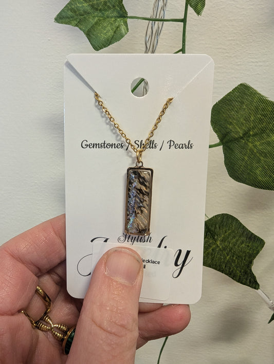 Stylish Jewelry Abalone Rectangular Necklace