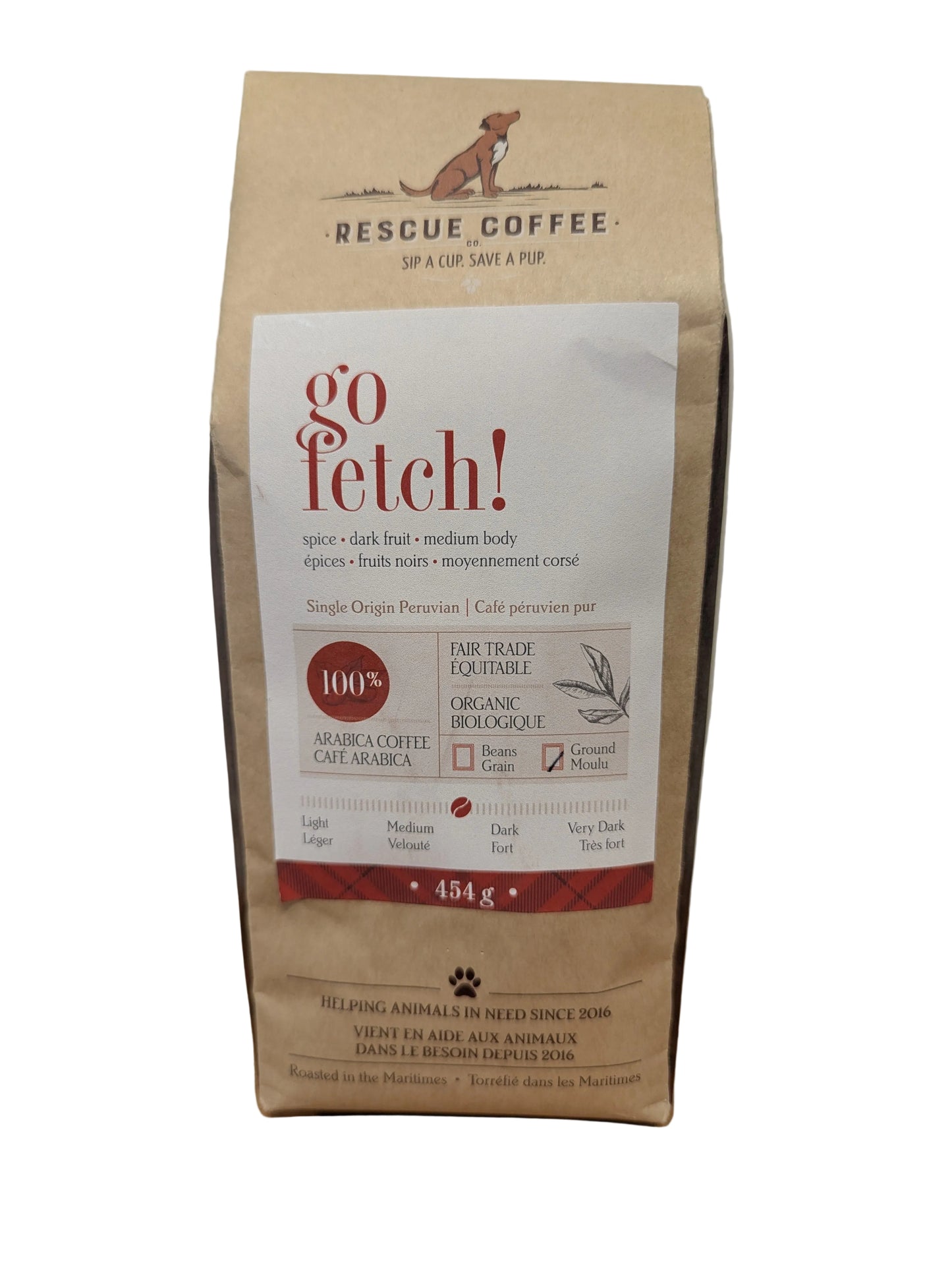 Rescue Dog Ground Coffee-"Go Fetch" Medium/Dark Roast