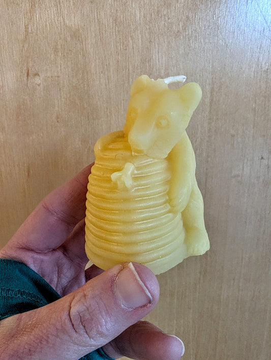 Beeswax Bear and Behive Candles