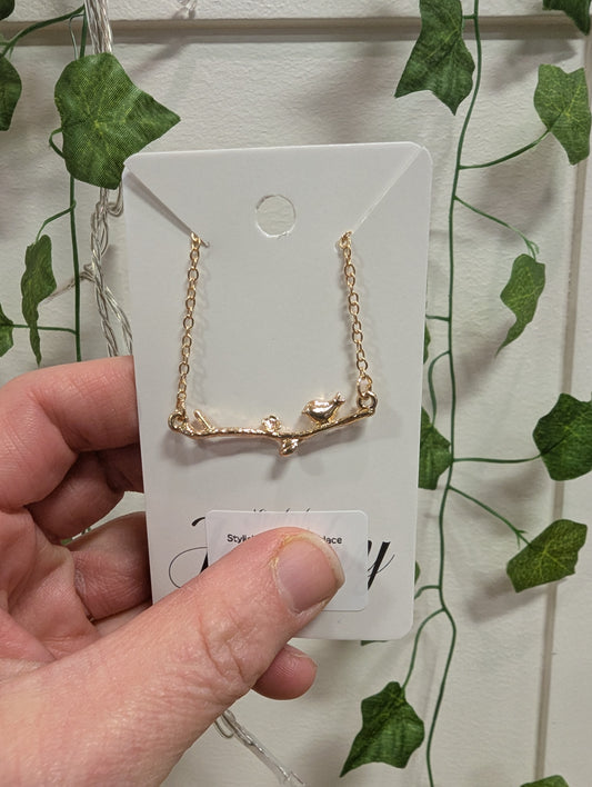 Stylish Jewelry Bird On A Branch Necklace