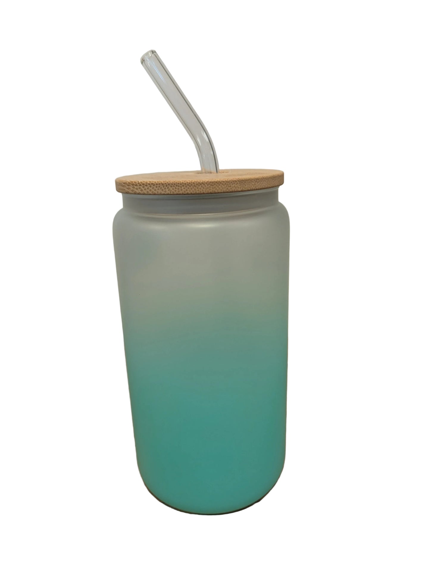 Glass Tumbler With Bamboo Lid And Glass Straw