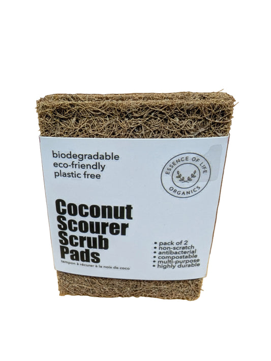 All Natural and Biodegradable Coconut Scouring Pads- Set of 2