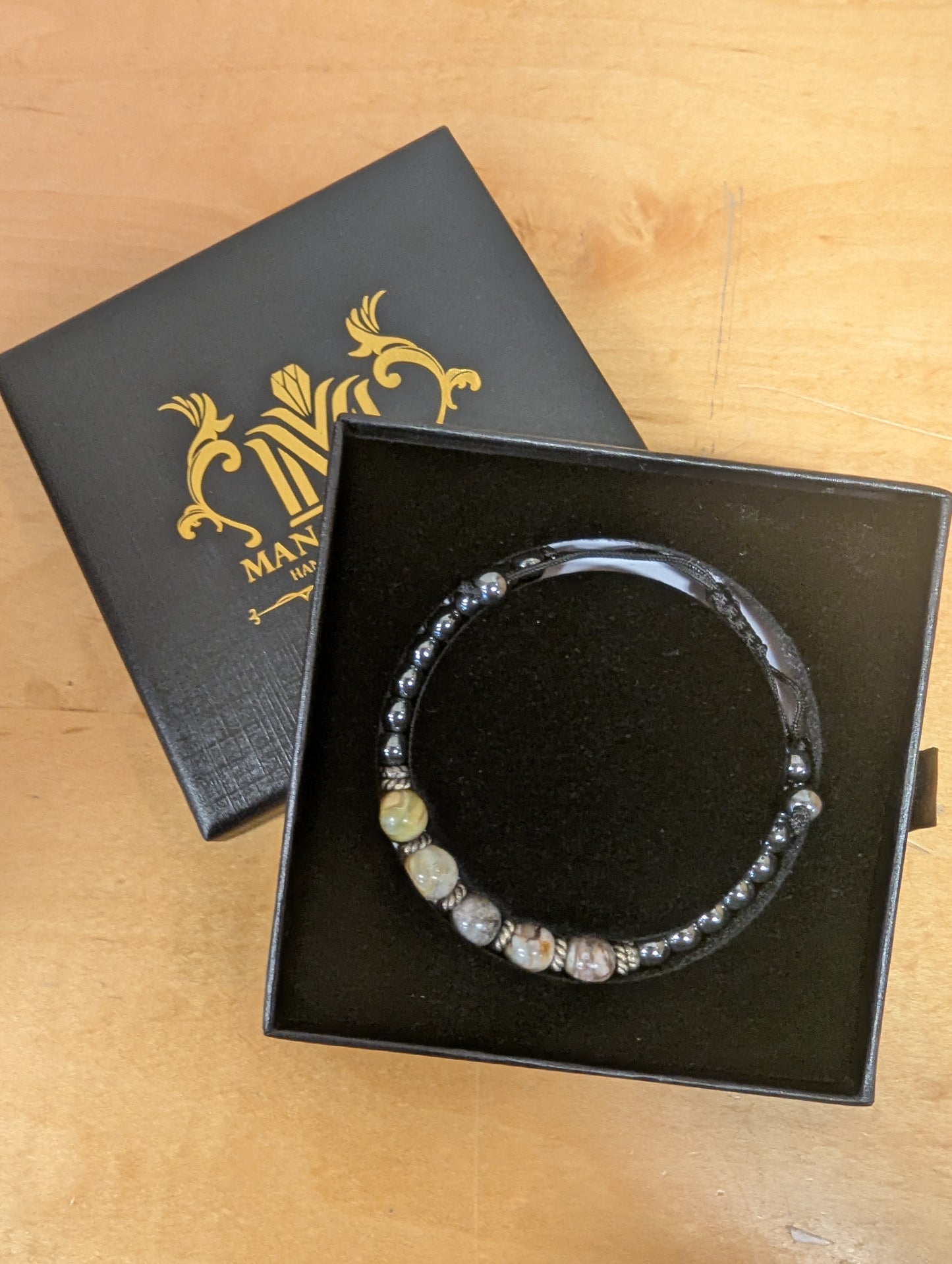 Mana Gallery Hematite And Crazy Lace Agate Bracelet