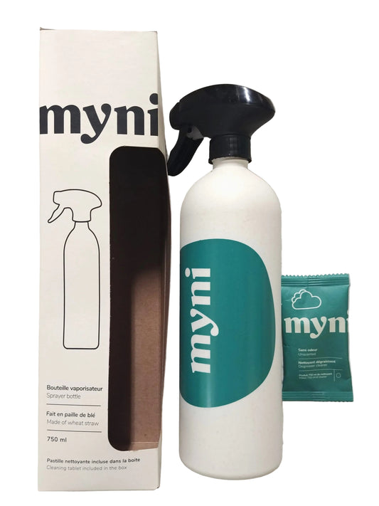 Myni Reusable Wheat Straw Spray Bottle and Degreaser Cleaning Pod